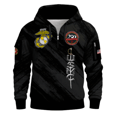 US MARINE 250th Years Of Service Quarter Zip Hoodie