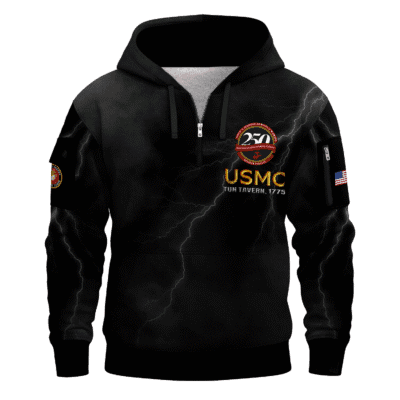 US MARINE 250th Years Of Service Quarter Zip Hoodie