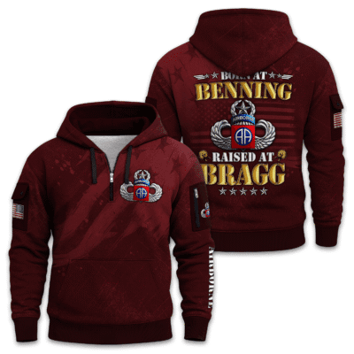 US Army Airborne Master Jump Wings Quarter Zip Hoodie