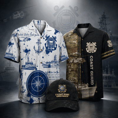US COAST GUARD 2 Hawaiian + 1 Cap Bundle