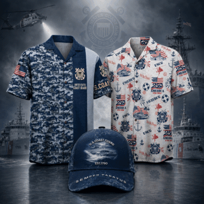 US COAST GUARD 2 Hawaiian + 1 Cap Bundle