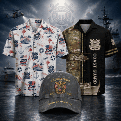 US COAST GUARD 2 Hawaiian + 1 Cap Bundle