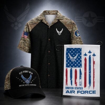 US AIR FORCE 1 Hawaiian + 1 Cap + 1 Branch Flag Bundle