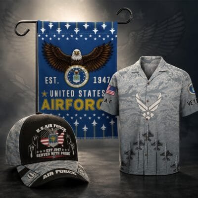 US AIR FORCE 1 Hawaiian + 1 Cap + 1 Branch Flag Bundle