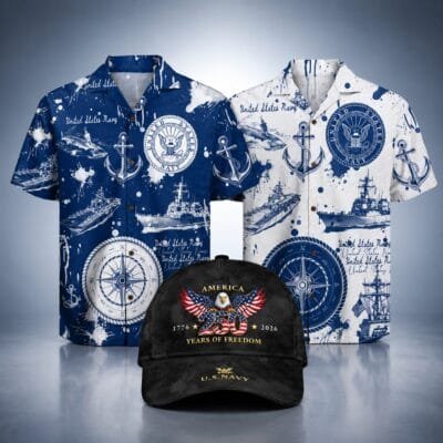US NAVY 2 Hawaiian + 1 Cap Bundle