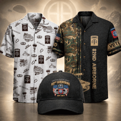 US ARMY 82ND AIRBORNE DIVISION 2 Hawaiian + 1 Cap Bundle