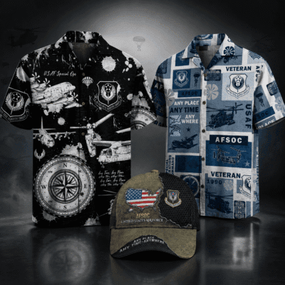 US AIR FORCE SPECIAL OPS (AFSOC) 2 Hawaiian + 1 Cap Bundle