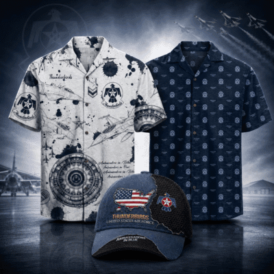 US AIR FORCE THUNDERBIRDS 2 Hawaiian + 1 Cap Bundle