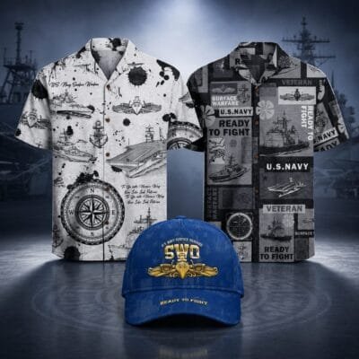 US NAVY SURFACE WARFARE 2 Hawaiian + 1 Cap Bundle