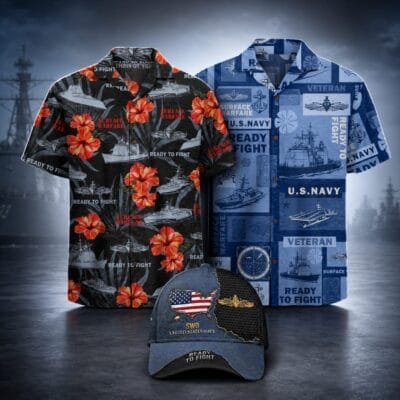 US NAVY SURFACE WARFARE 2 Hawaiian + 1 Cap Bundle