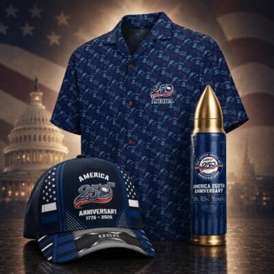 AMERICA 250 1 Hawaiian + 1 Cap + 1 Tumbler Bundle