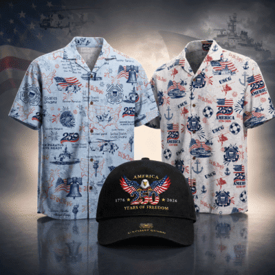 US COAST GUARD 2 Hawaiian + 1 Cap Bundle